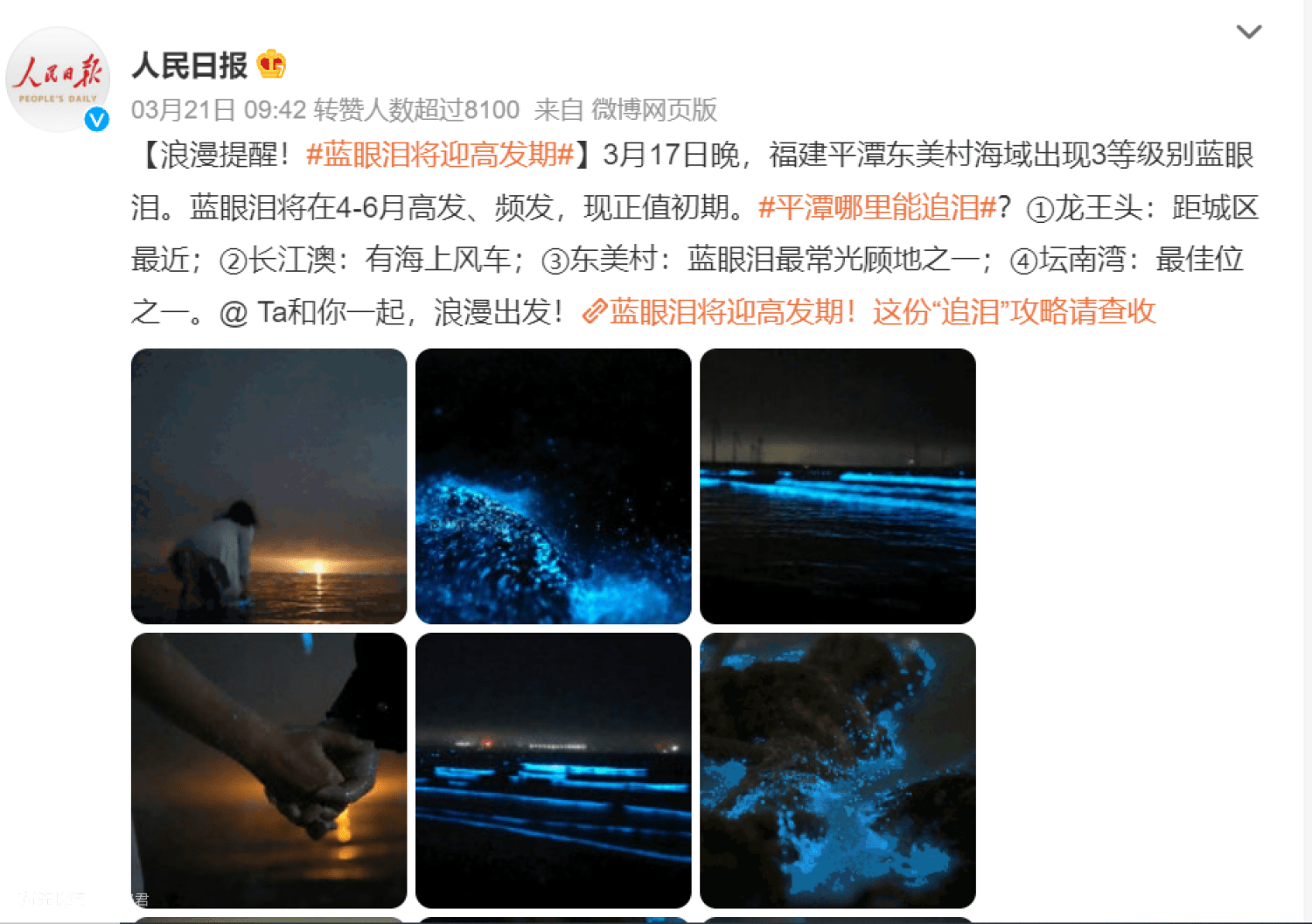 广州日出拍照软件苹果版:冲上热搜！梦幻蓝眼泪迎来高发期